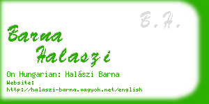 barna halaszi business card